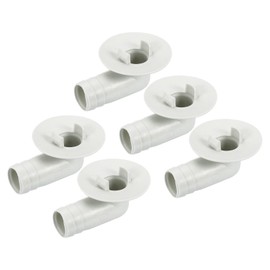 sourcing map Air Conditioner Drain Hose Connector 17mm Tube Elbow Fitting Replacement Part Accessories for Mini-Split Window AC, White Pack of 5