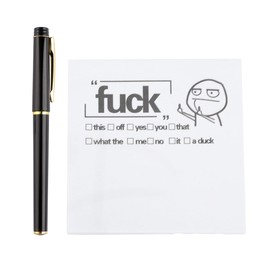 GroveEss Rude Pens and Sticky Notes Set,Funny Fresh Outta Fucks Pen with 50 Sheets Memo Pads,Novelty Sticky Notes and Pen Set Office Supplies Desk Accessories Gifts for Friends Colleagues Boss