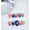 Handmade nail tips - Fluffy, heart package - Short square