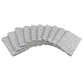 Clevere Kids Burp Cloths Pack of 10 | 38 x 38 cm | Oeko-Tex 100 | 100% Cotton | Washable at 60°C | Muslin Cloths (Twinklestar Grey)