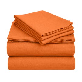 Superior Flannel-SH Sheet Set, Queen, Pumpkin