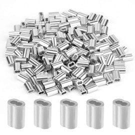 IMAGINE 200pcs 1/16" Aluminum Crimping Loop Sleeve, Cable Ferrule Wire Rope Sleeves Loop Sleeve（1/16" ）