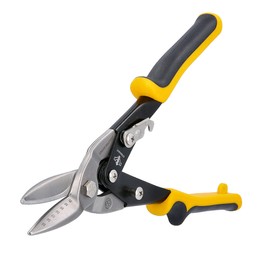 TOUGH MASTER Aviation Snips 10" 250mm Cr-V Steel Cutting Shears Perfect for Cutting Aluminum and Metal Sheets Heavy Duty Aviation Tin Snips with Non-Slip Wear-Resistant TPR Handle (Straight Cut)