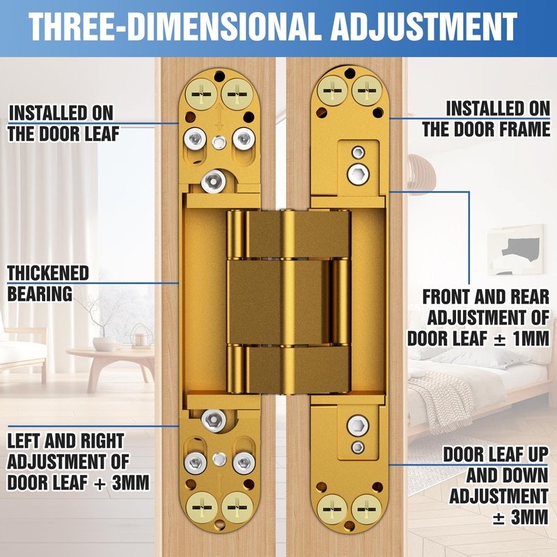 Eegoowa 7" Hidden Door Hinge,Invisible Door,Hidden Door Hinges for Secret