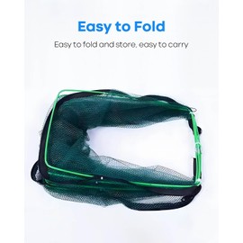 Generic Upgrade Foldable Fishing Trap 6 Sides 12 Holes, Portable Fishing Bait Trap Minnow Trap for Crab Crayfish Fish Minnow Shrimp [Thickened Durable Nylon], Green