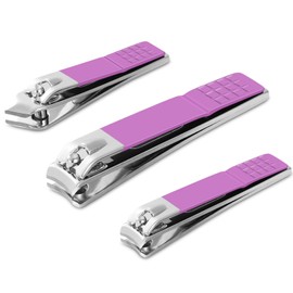 JAZZZNAP Ingrown Nail Clippers Set, Ultra Sharp Ingrown Nail Clipper and Fingernail Clipper Toenail Clipper with Curved Blade Edge, Purple