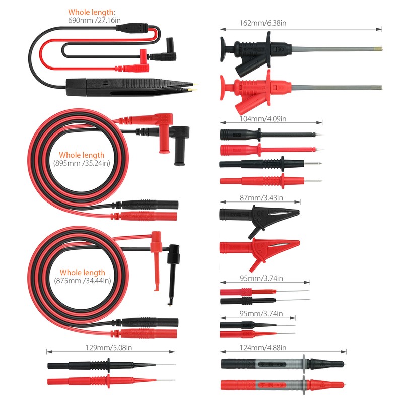 MK30 21pcs Electronic Test Lead Kits Multimeter Lead with Alligator