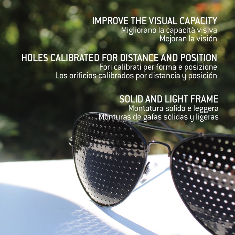 NATURALIGHT Rasterbrille/Lochbrille für Augentraining - Modell Basalto – Bifokales Raster
