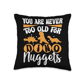 Dino Nuggets Enthusiast Dinosaur Chicken Delight Dino Nugs Throw Pillow