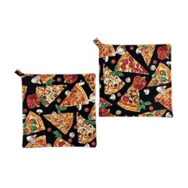 Pizza Slices Potholders Set of 2 Hot Pads 8 inch by 8 inch