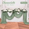 10 Pack Sage Green Cheesecloth Table Runner, 10FT Long Boho