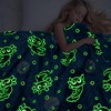 Glow in The Dark Axolotl Blanket Soft Plush Fleece Blue