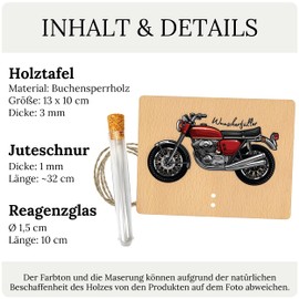 ZUKLA Packaging Money Gift Motorcycle 13 x 10 cm with Test Tube – Money Gift Packaging Wood – Money Gifts Motorcyclists – Voucher Motorcycle Gifts for Men and Women