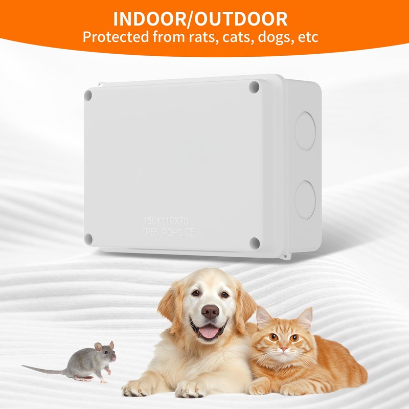 BUCOMTU Junction Box Outdoor Waterproof Junction Box Surface-Mounted IP65, 150