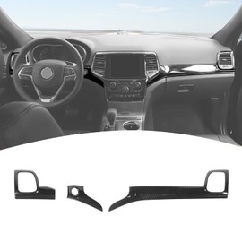 PDKLIN for Grand Cherokee Center Console Dashboard Panel Trim AC Vent Cover for Jeep Grand Cherokee 2011-2020 Carbon Fiber Interior Accessories 3pcs