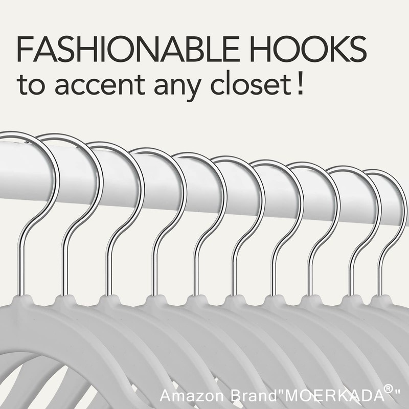 MOERKADA 50 Pack Ultra-Thin Plastic Clothes Hangers (17.7 Inch) -