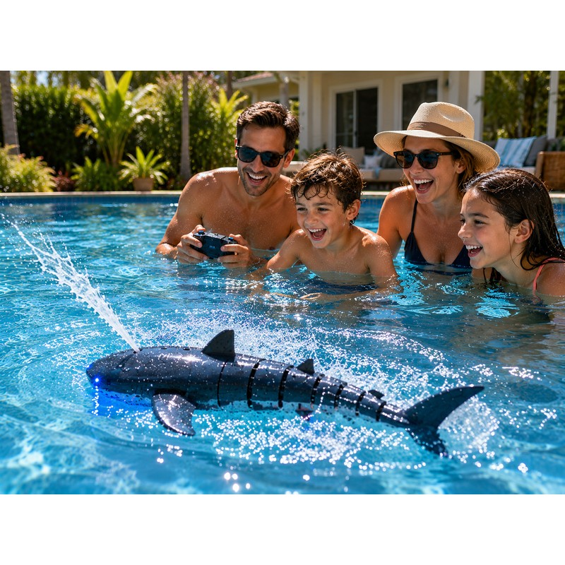 Remote Control Shark Pool Toy – 2.4GHz RC Swimming Shark