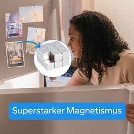 Aenienoe Pack of 50 Neodymium Magnets Extra Strong 10 x 10 x 10 mm Mini Magnets Strong Small Magnets for Magnetic Boards Fridge Whiteboard Crafts Photos