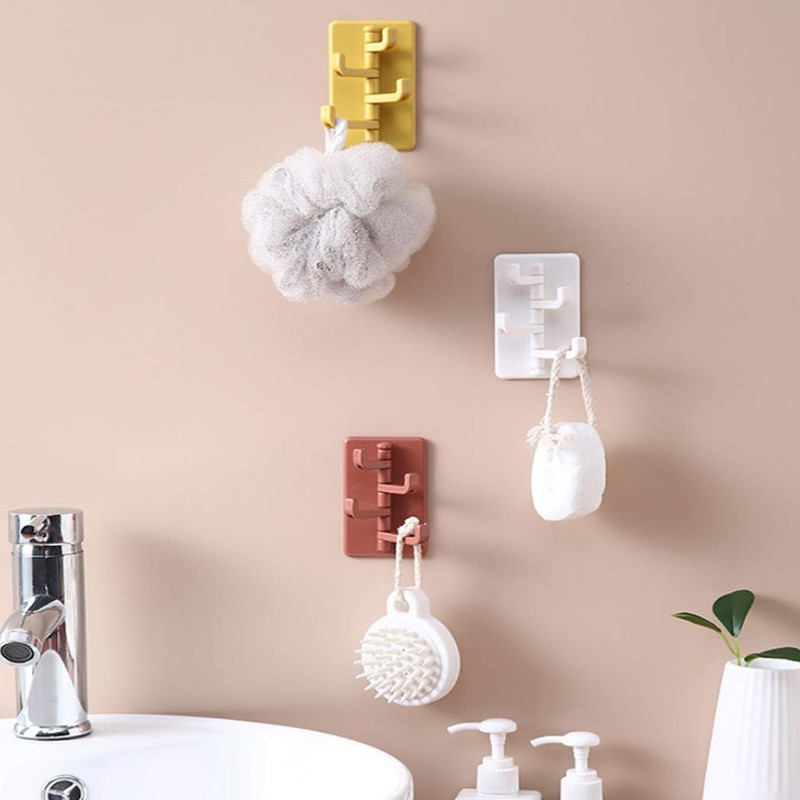 Hoshen 4PCS 180° Flexible Rotating Simple Hook, Creative Bathroom and
