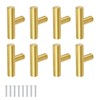 JANDH Cabinet Knob, Gold, 8 Pieces T-shape Bar Handle, Drawer