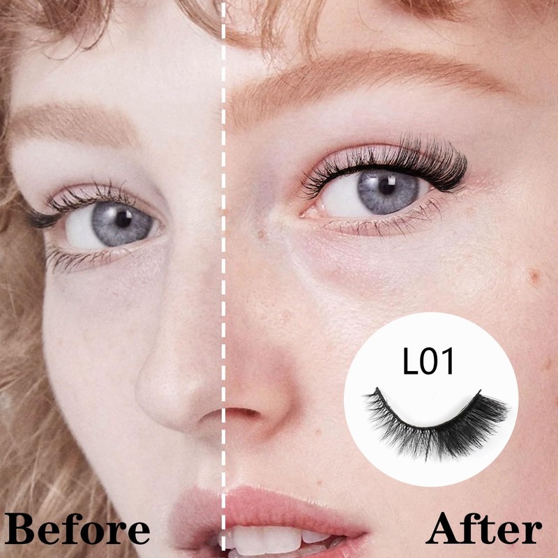Kiusatig Eyelashes Natural Fox Eye Lashes Cat Eye Lashes Fluffy