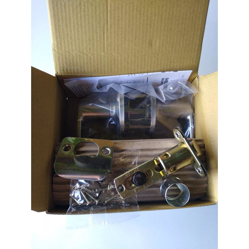Shield Security Passage Lockset Straight-Lever Style Satin Nickel Finish. New.