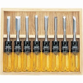 Kakuri Wood Carving Chisels Set of 8 in Paulownia Box