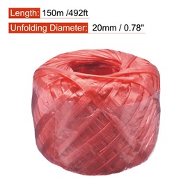 MECCANIXITY Polyester Nylon Plastic Rope Twine Household Bundled for Packing Gardening Craft,150m Length,Red