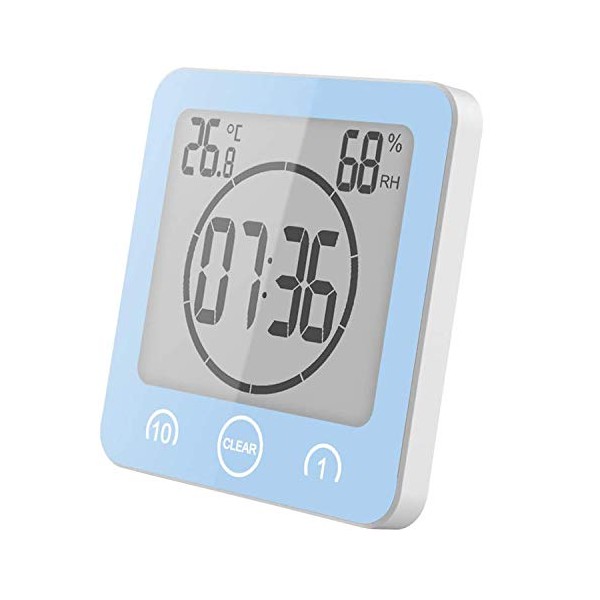 Zmucen Waterproof Digital Clock, Bathroom Shower Clock Timer with Big