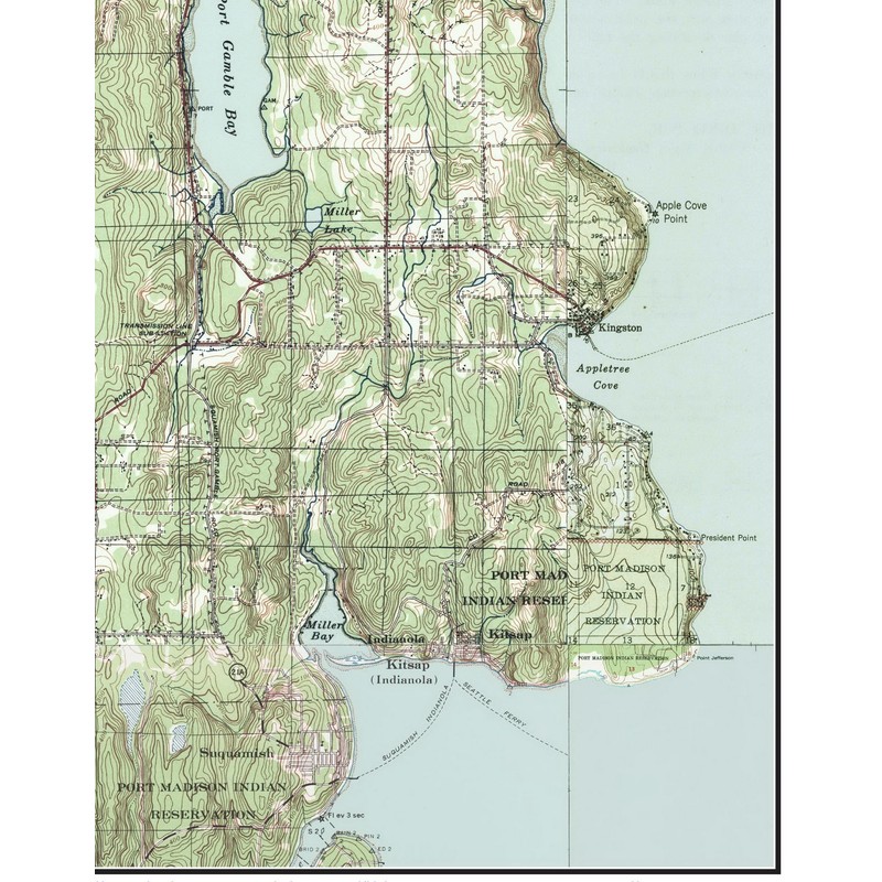 Entrance to Hood Canal - ca. 1940 - USGS Old