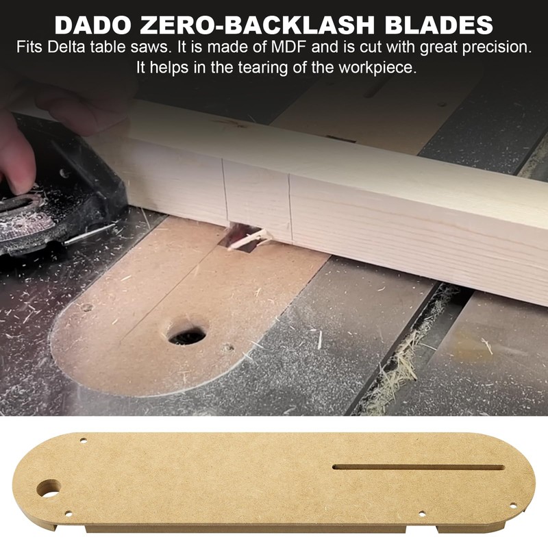 Dado Throat Plate Zero Clearance insert Fits Delta Table Saws