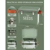 Candco Seed Storage Organizer, Metal Seed Saving Box with Leather