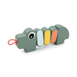 Done by Deer Twist & Turn Toy Croco Green - Baby Toy that Promotes Fine Motor Skills and Coordination of Hands - Sensory Wooden Toy Baby from 6 Months