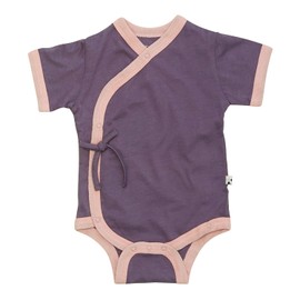 Babysoy Baby Girls' Kimono Bodysuit (Baby) - Eggplant - 12-18 Months