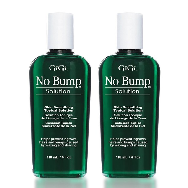 GiGi No Bump Skin Smoothing Topical Solution for Ingrown Hair, Bumps, and Razor Burns, 4 oz x 2 pack