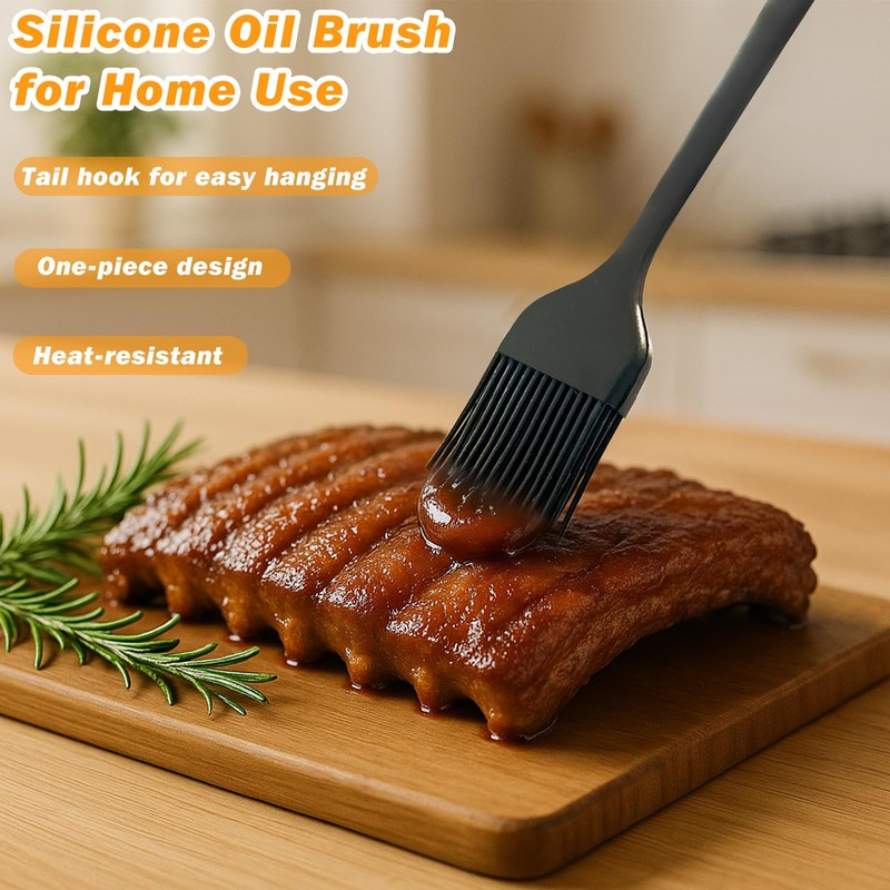Silicone Basting and Pastry Brush Set, 2-Piece Heat-Resistant Brushes with