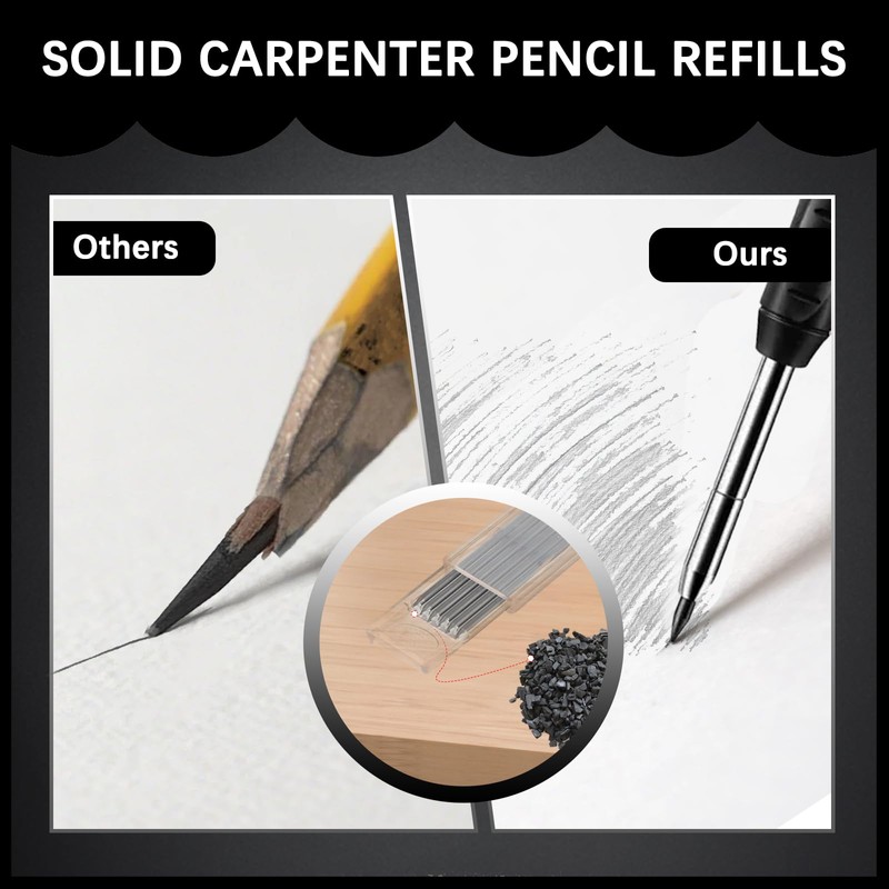 RMIVEGLIA 48 Pieces 2.8mm Pencil Leads for Carpenter's Pencils, HB
