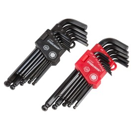 Steelman 26-Piece Long Arm Ball End Hex Key Wrench Set, Inch/Metric (SAE/MM), Extended Length Driver Shafts for Long Reach, Machined Ball Ends for Tight Spaces