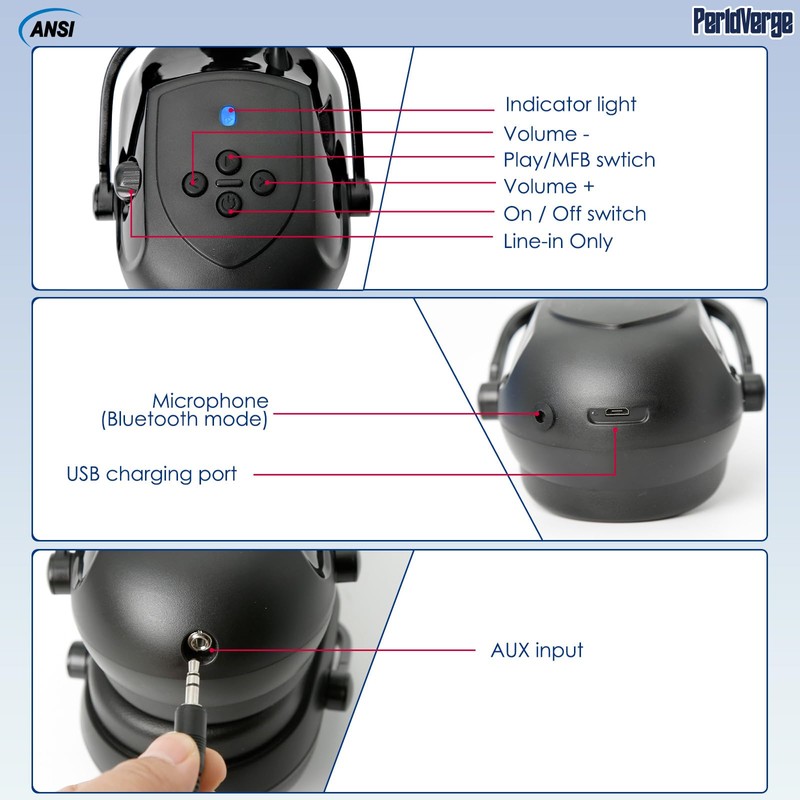 Hard Hat Ear Muffs, Earmuffs for Noise Reduction for Hard