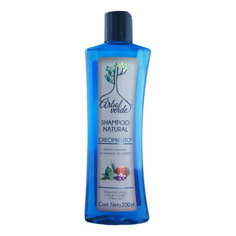 6 Pz Shampoo Mini Árbol Verde Crecimiento Bergamota 200ml