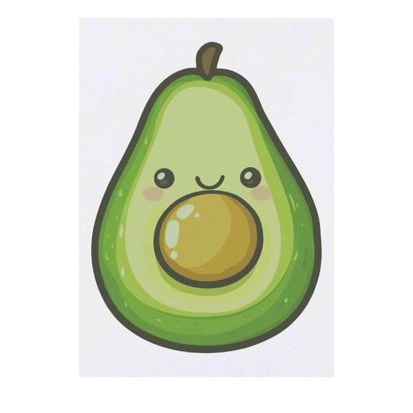 'Kawaii Avocado' Temporary Tattoo - Water Resistant, Skin-Safe, Non-Toxic Transfer