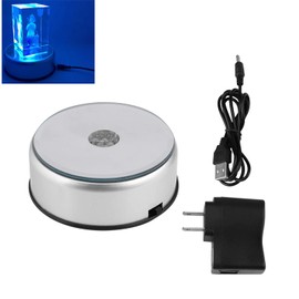 Yosoo Lámpara Base de Pantalla de Cristal Giratoria de Luces LED de 7 Colores con Adaptador de American Plata 1.5 Pulgadas