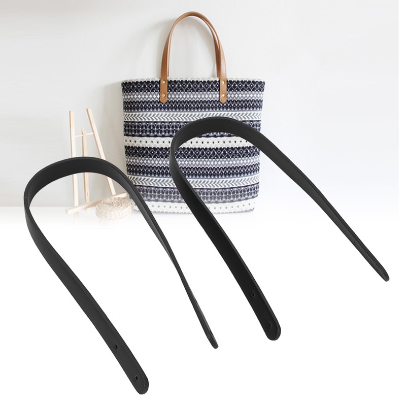 2PCS 65cm Handmade Leather Bag Handles with Rivets DIY Patchwork