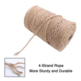 Flangpour Natural Sisal Rope for Replacing and Repairing Cat Scratching Post Tree Tower, 1/4 inch (6mm) Diameter 66FT Sisal Rope for Replacement and Repairing or DIY Scratcher