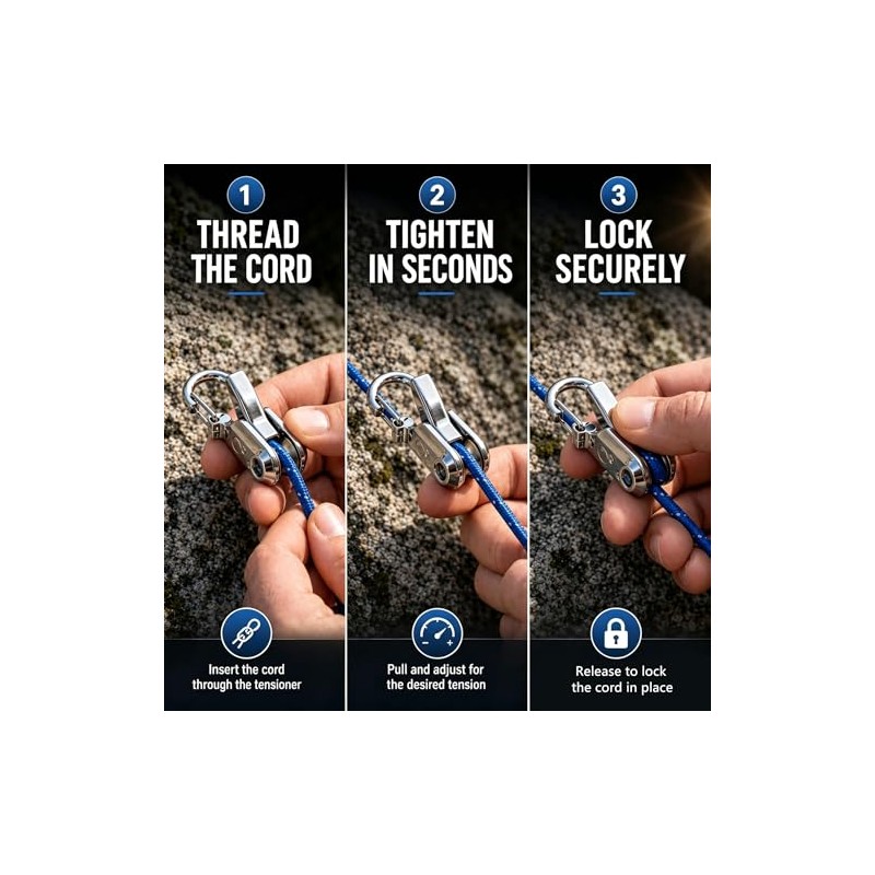 6-Pack Heavy-Duty Paracord Adjusters for Outdoor Activities