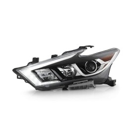 AKKON - Fits 2016-2018 Maxima S | SL | SV [Halogen Type] DRL LED Running Turn Signal Chrome Headlight Driver Left Replacement