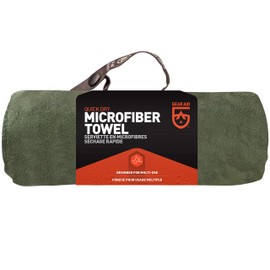 GEAR AID Quick Dry Microfiber Towel for Travel, Camping and Sports, OD Green, XL, 35” x 62”
