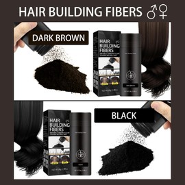 Hair Fibers for Thinning Hair - Light & Thick Hairline Powder Long-Lasting Adsorption Hair Texture Powder Hair Root Touch Up Fibers Waterproof and Windproof Hair Powder for Men&Women (Black)