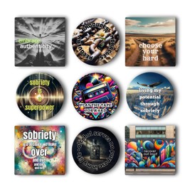 Sobriety Gifts for Men & Women – Magnet Set w/Motivational Sobriety Quotes & Uplifting Imagery to Celebrate Addiction Recovery and Sober Milestones – Inspirational Sober Gifts for Women & Men 2