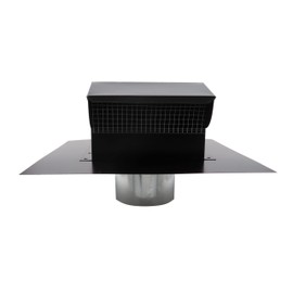 RDP Rooftop Exhaust Vent Cap with Damper and Bottom Extension | Made in USA (8 Inch, Black)